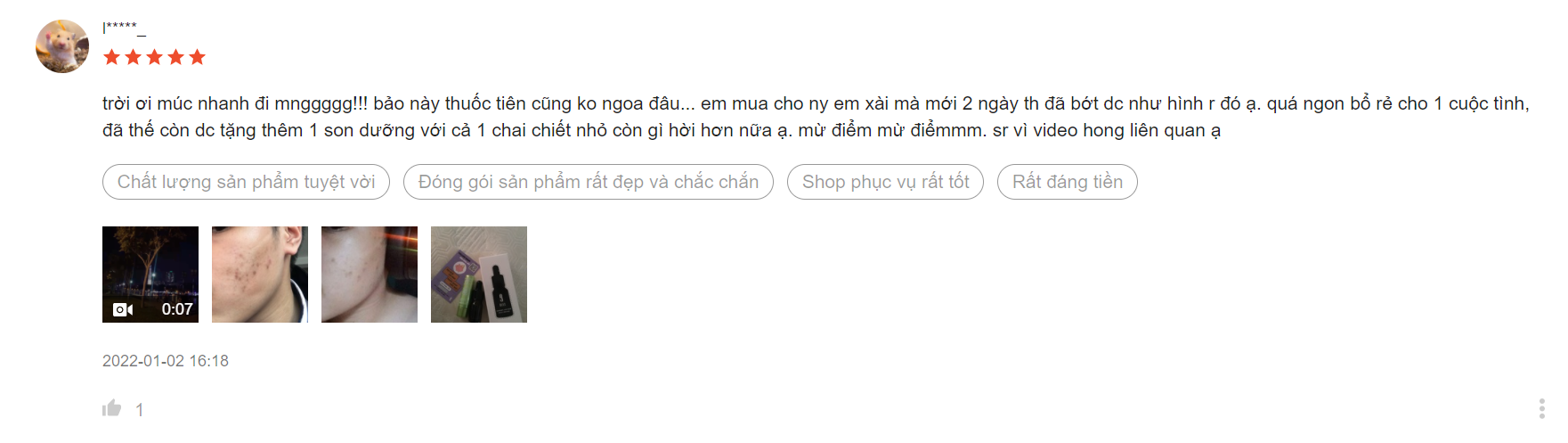 serum trị mụn 9days