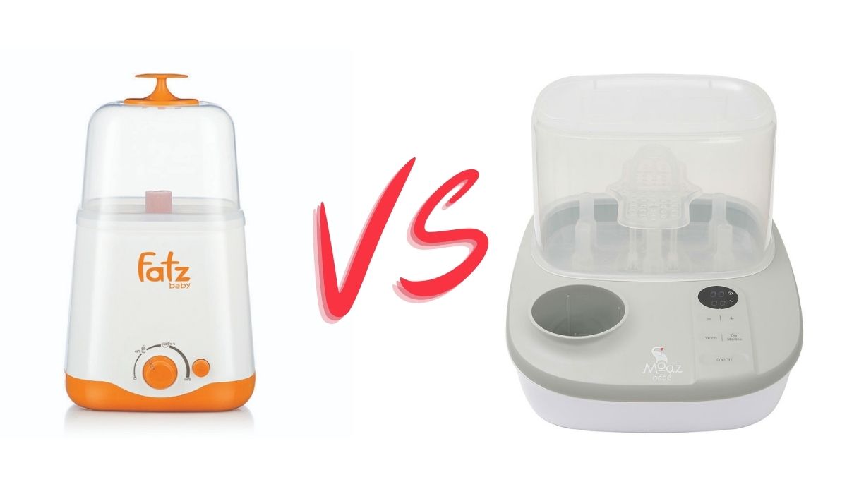 so sánh máy hâm sữa Moaz BéBé và Fatz