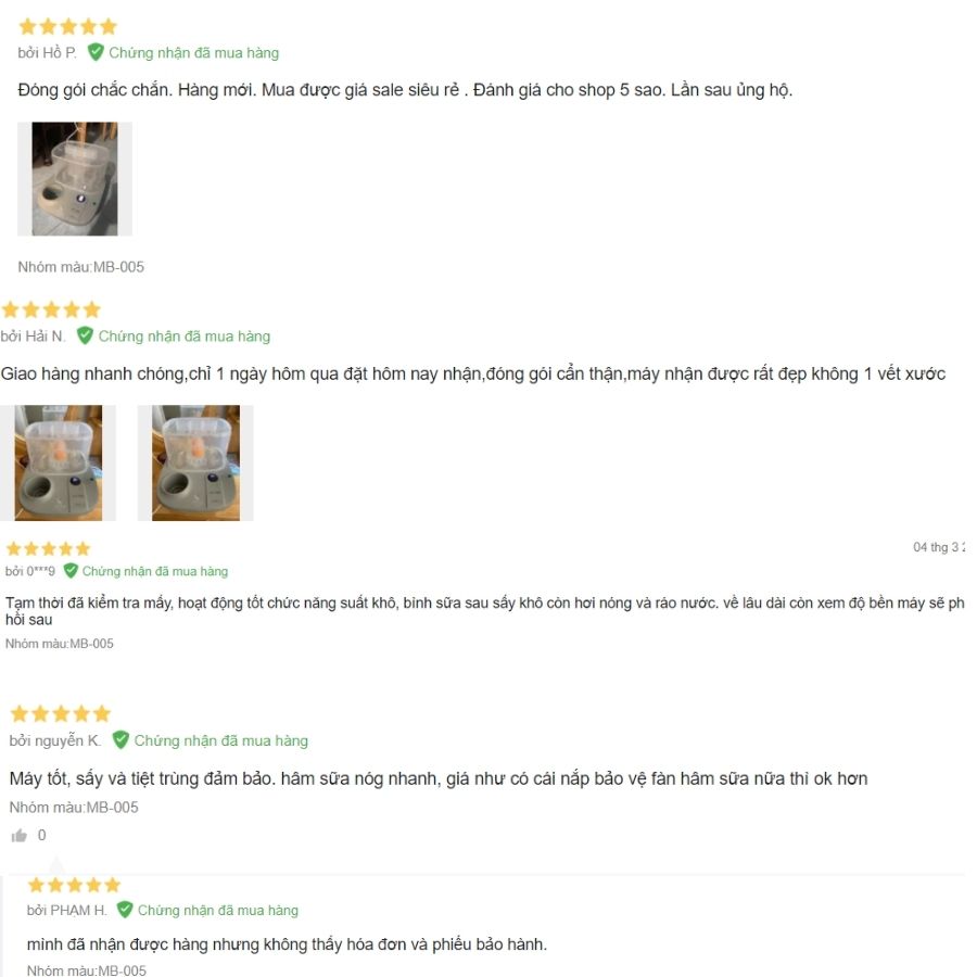 Đánh giá máy hâm sữa Moaz BéBé trên Lazada