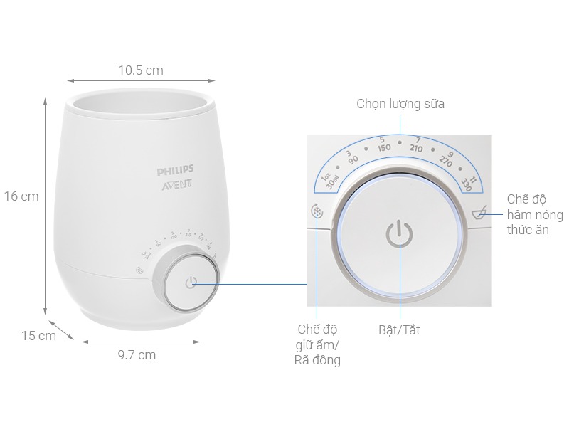 Hướng dẫn sử dụng máy hâm sữa Philips Avent