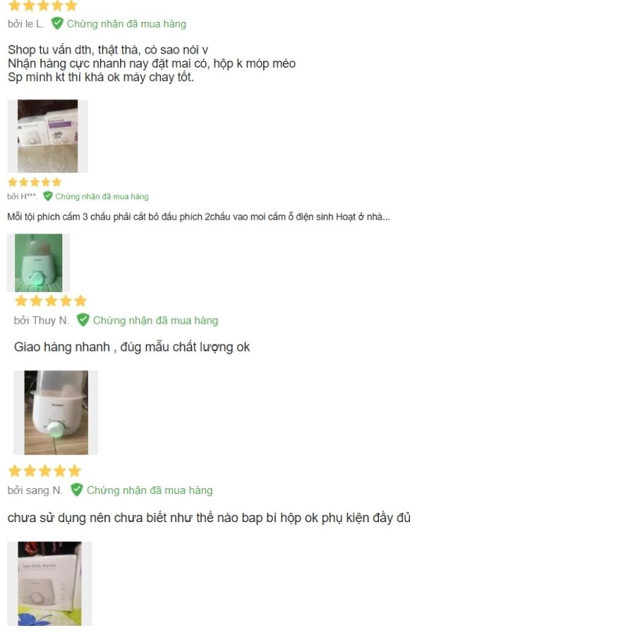 Đánh giá của người mua hàng về máy hút sữa