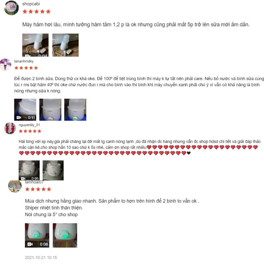 Đánh giá của người mua hàng về máy hút sữa