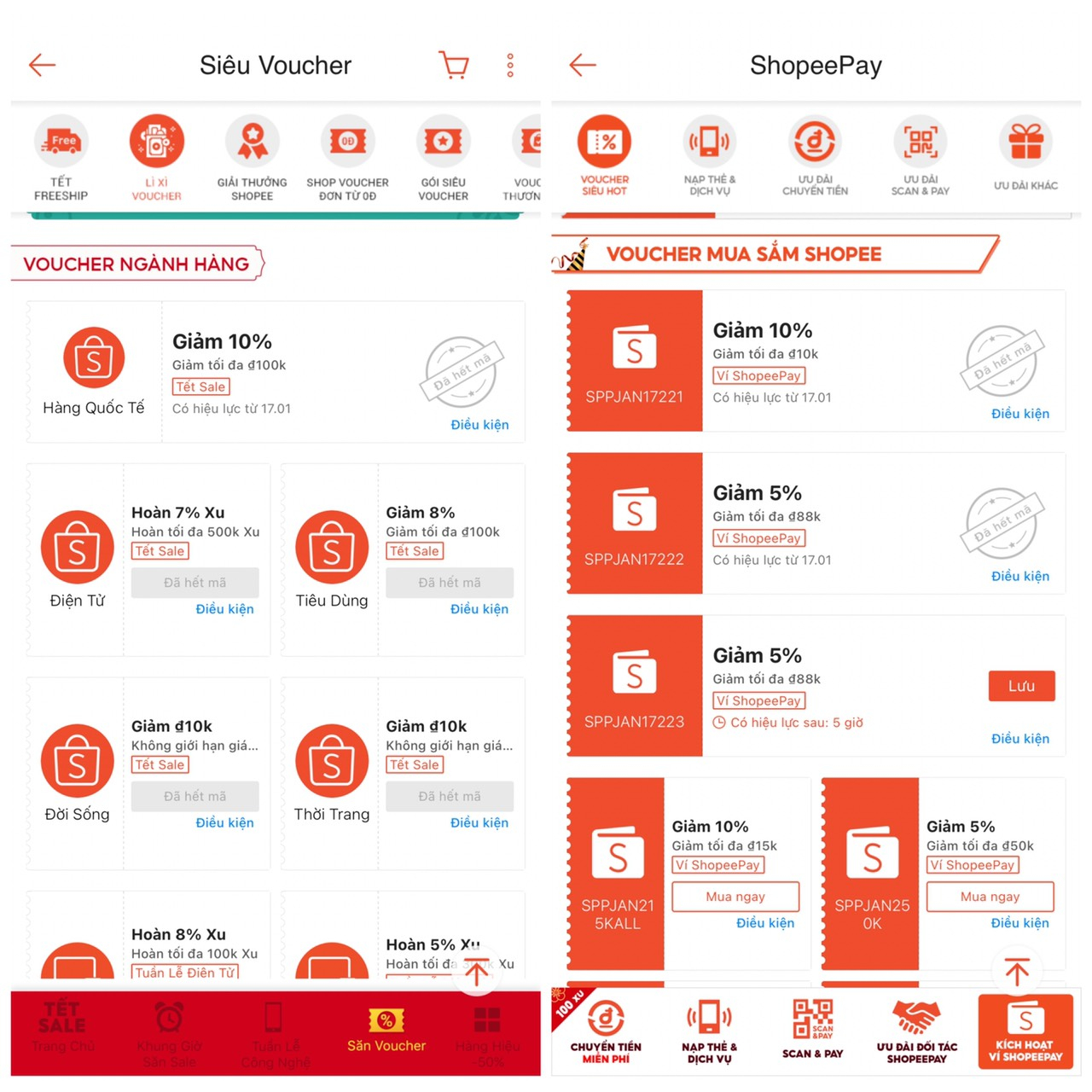 Các loại mã giảm giá trên Shopee          