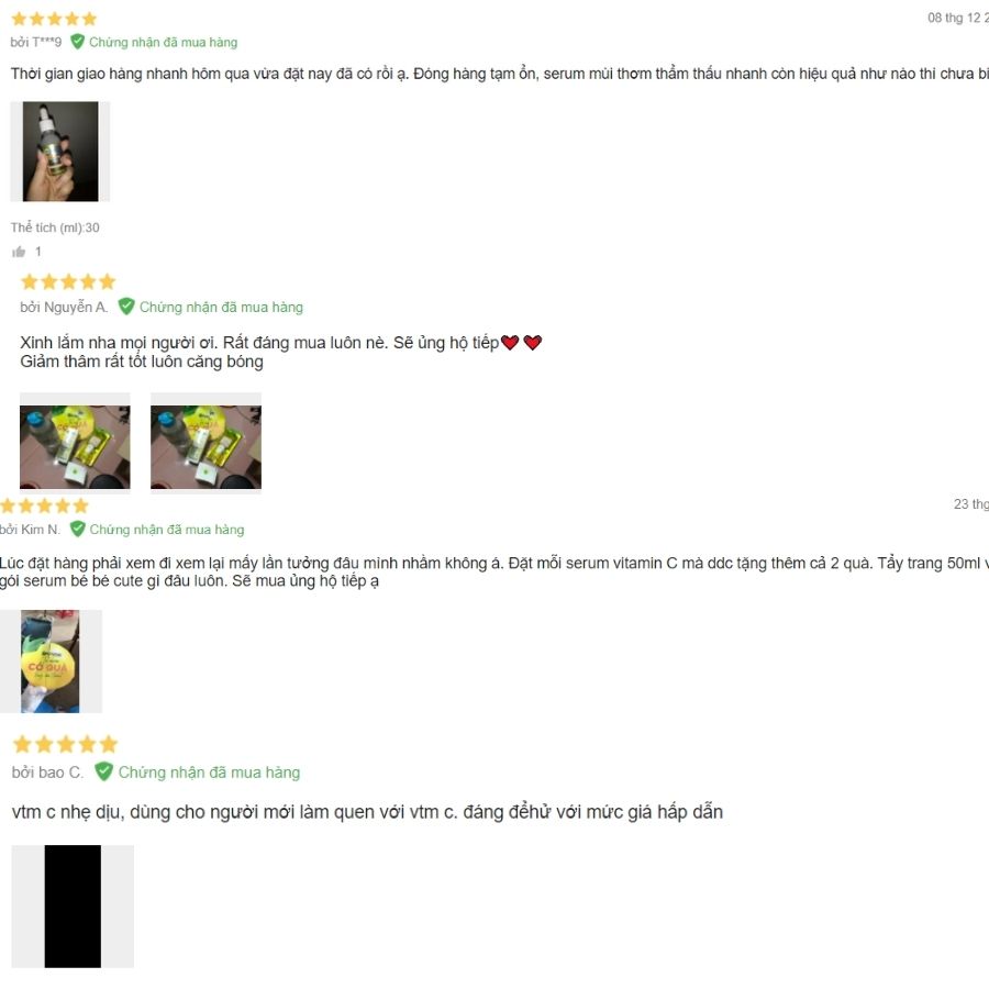 Đánh giá của người mua serum trên Lazada