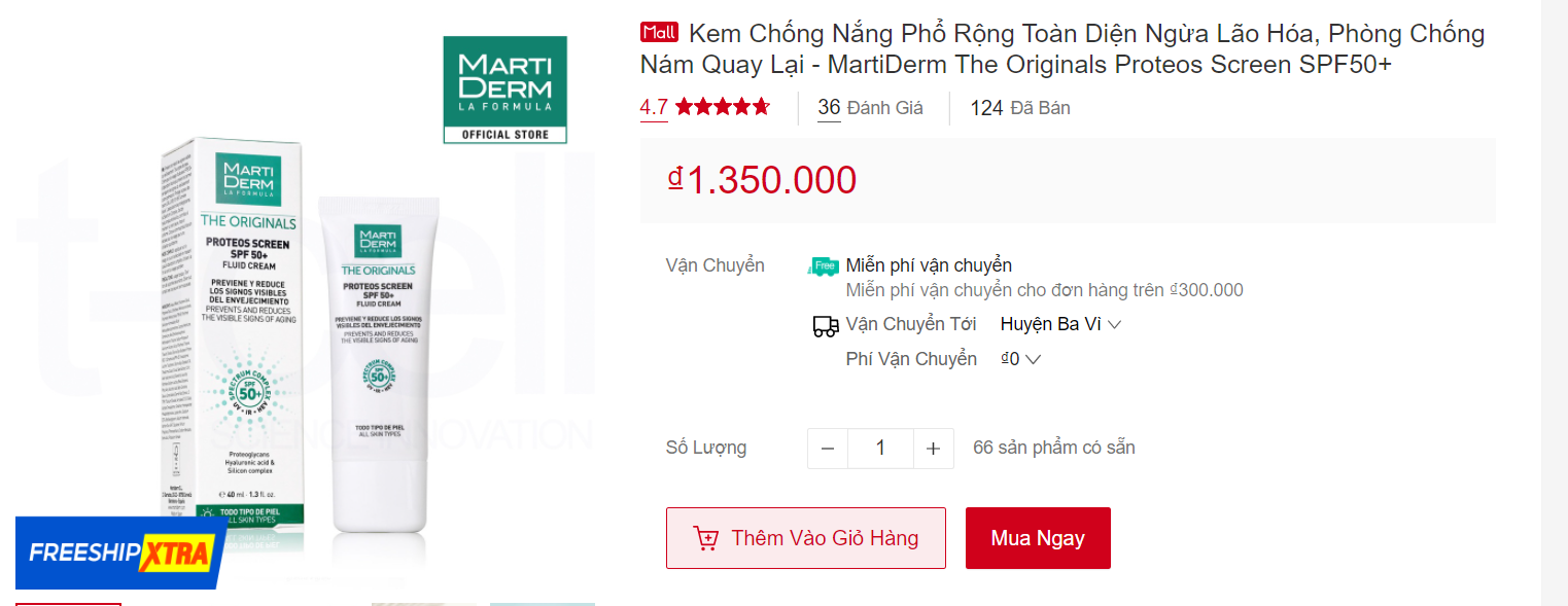 Mua kem chống nắng phổ rộng Martiderm chính hãng trên Shopee