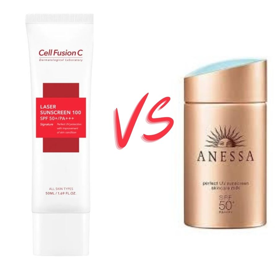 So sánh kem chống nắng Cell Fusion C và Anessa