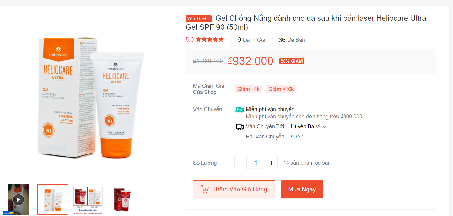 Mua ngay kem chống nắng trên Shopee