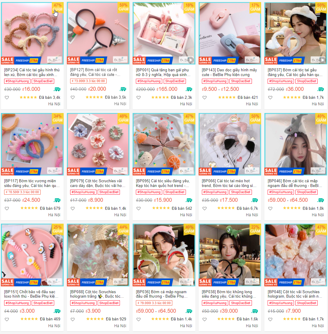 shop phụ kiện dễ thương