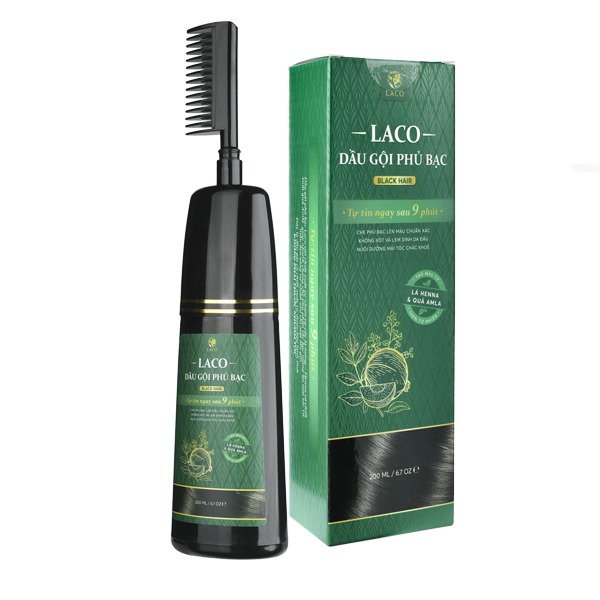 Dầu gội đầu phủ bạc thảo dược Laco Black Hair