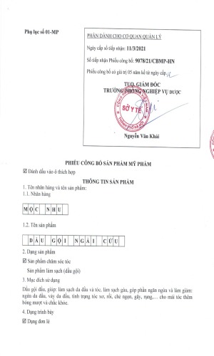 Dầu gội Mộc Nhu đã được kiểm chứng về chất lượng