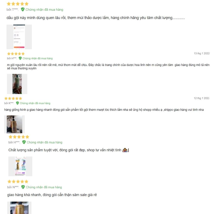 Đánh giá của người mua dầu gội trên Lazada