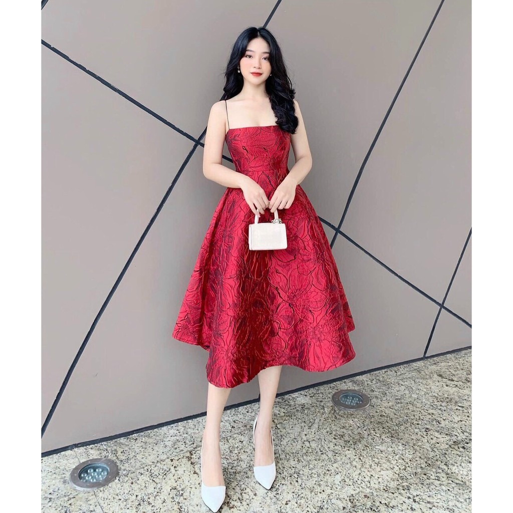 Đầm dự tiệc gấm sang trọng