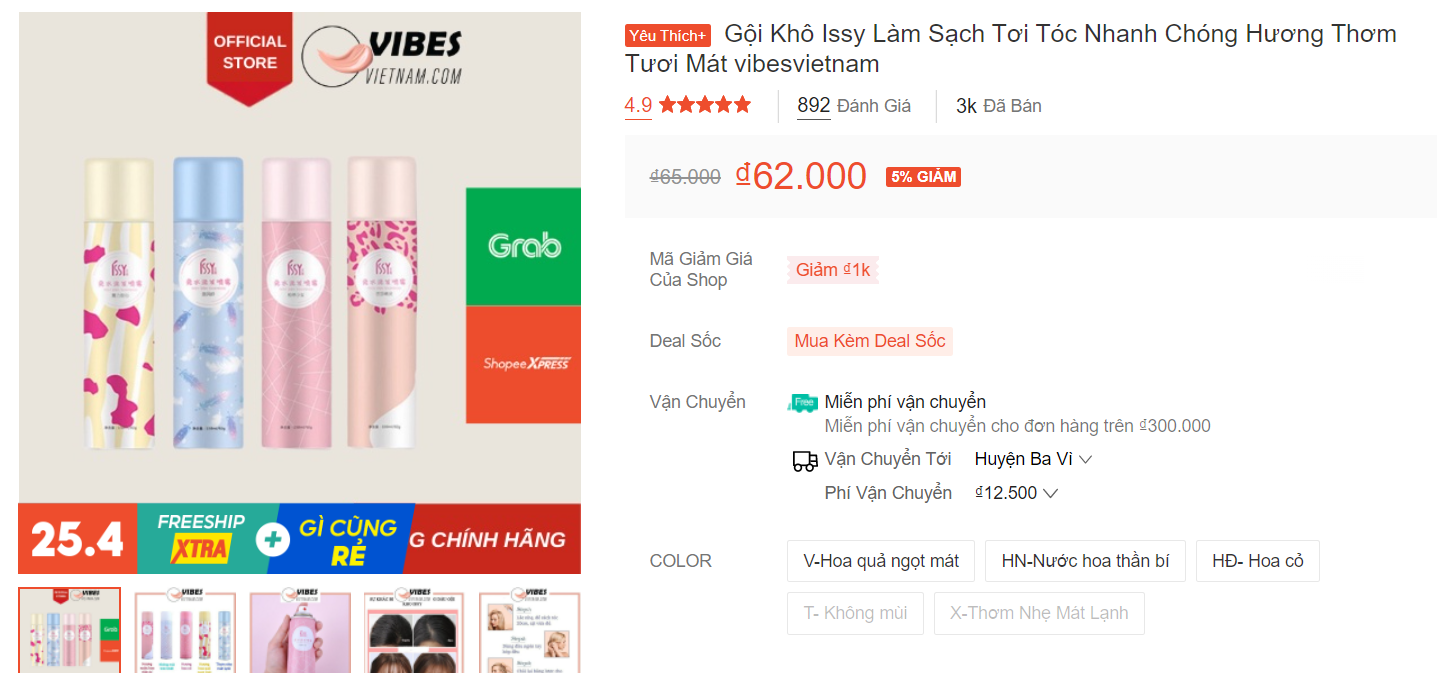 Mua dầu gội đầu khô Issy trên Shopee