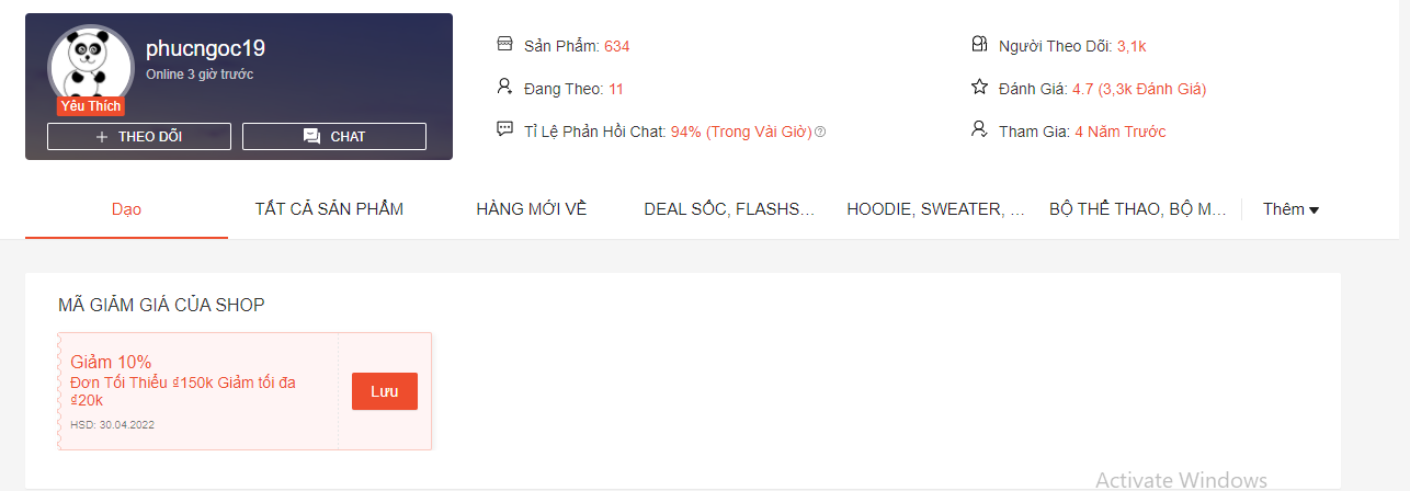 Shop đồ nam thành phố HCM