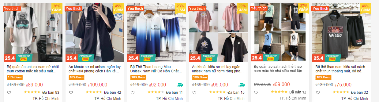 Shop đồ nam thành phố HCM