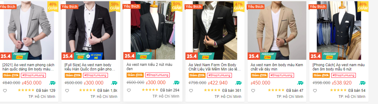 Shop đồ nam thành phố HCM