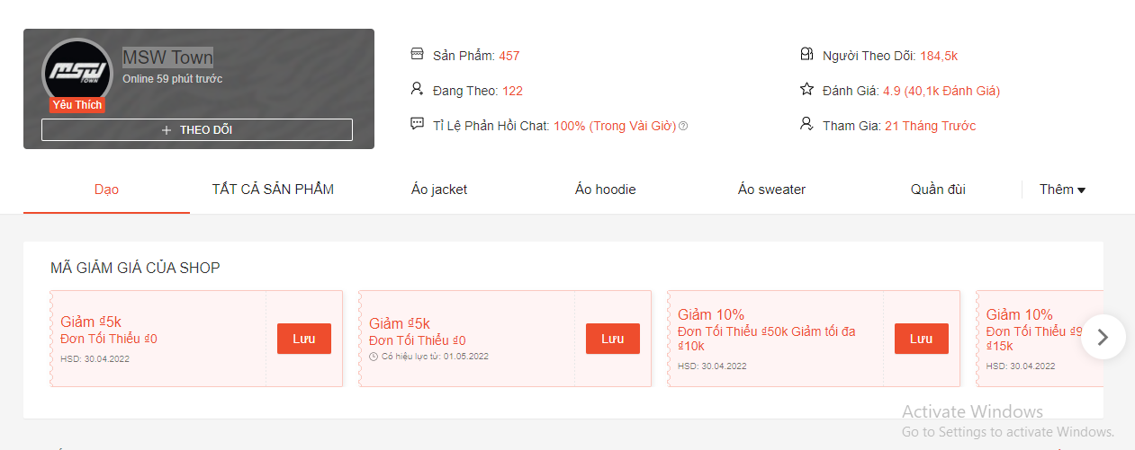 Shop đồ nam thành phố HCM