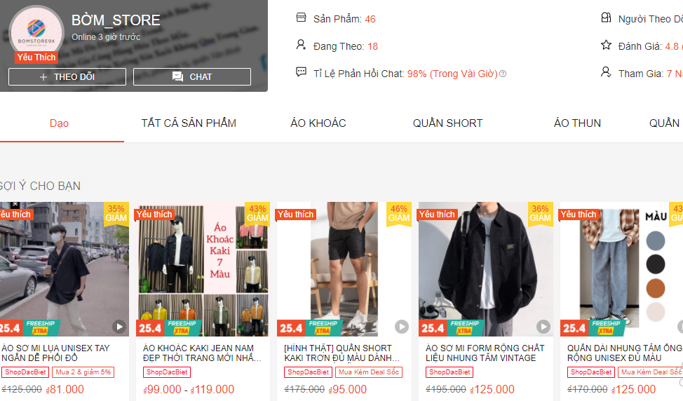 Shop đồ nam Thành Phố Hồ Chí Minh