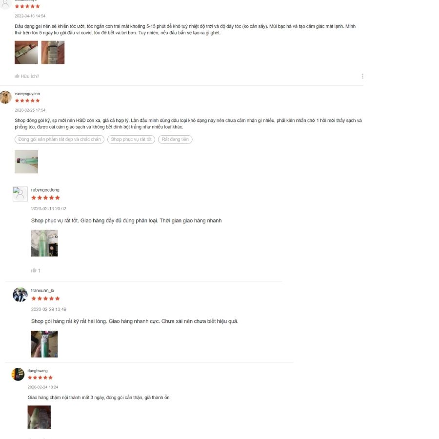 Đánh giá của người mua dầu gội khô trên Shopee