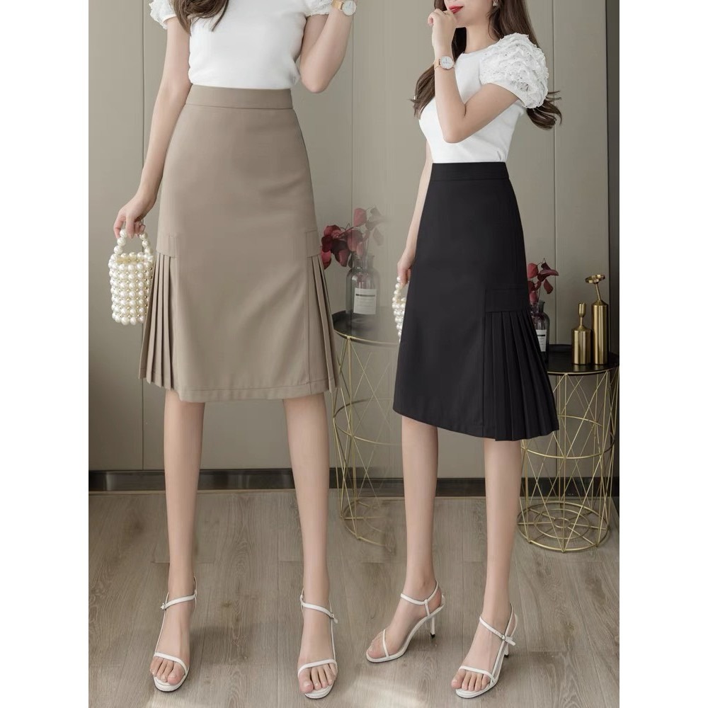 Chân váy công sở xếp ly 2 bên sườn