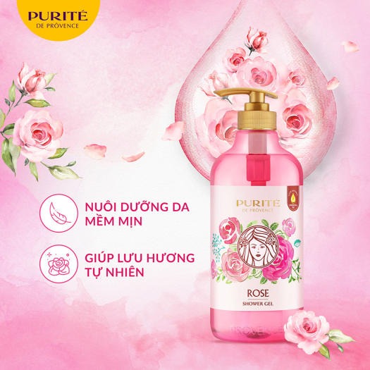 Sữa tắm Purité de Provence hoa hồng
