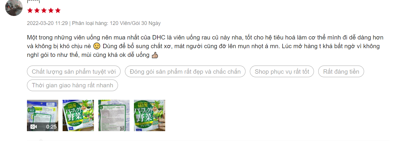 viên uống bổ sung rau củ DHC