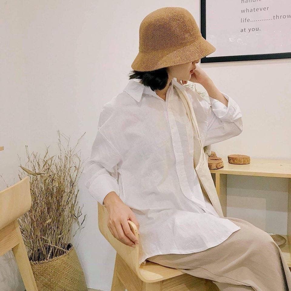 Mũ cói đi biển nữ phong cách Hàn Quốc