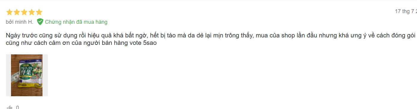 viên uống bổ sung rau củ DHC