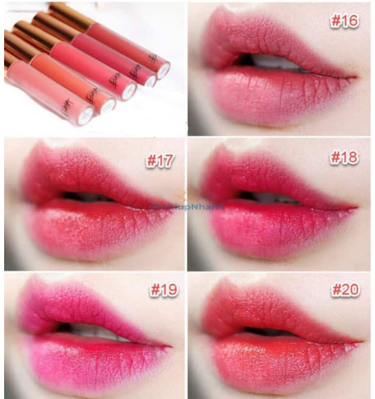 Bảng màu son BBIA Last Velvet Lip Tint Ver 4
