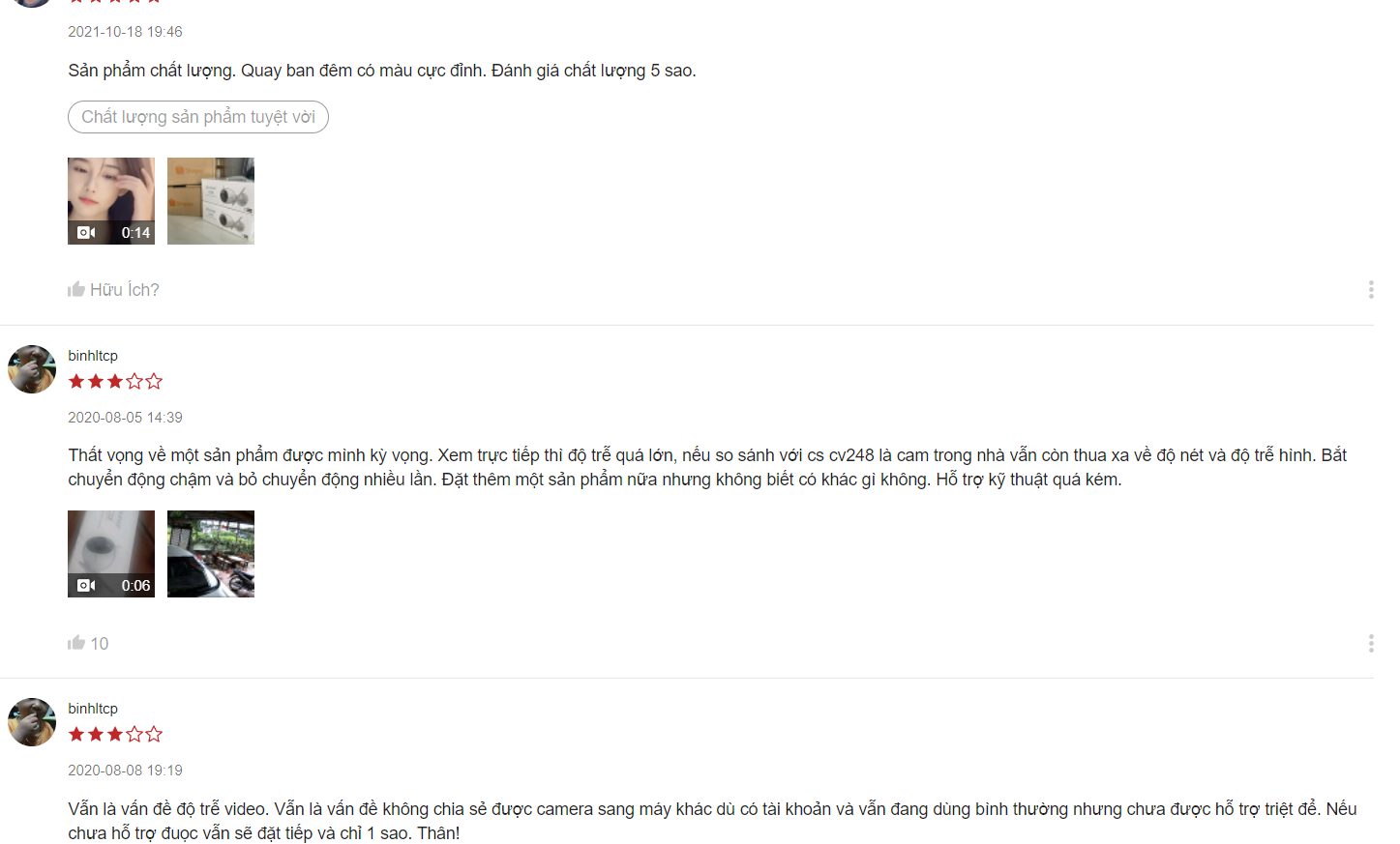 Đánh giá người mua hàng trên Shopee