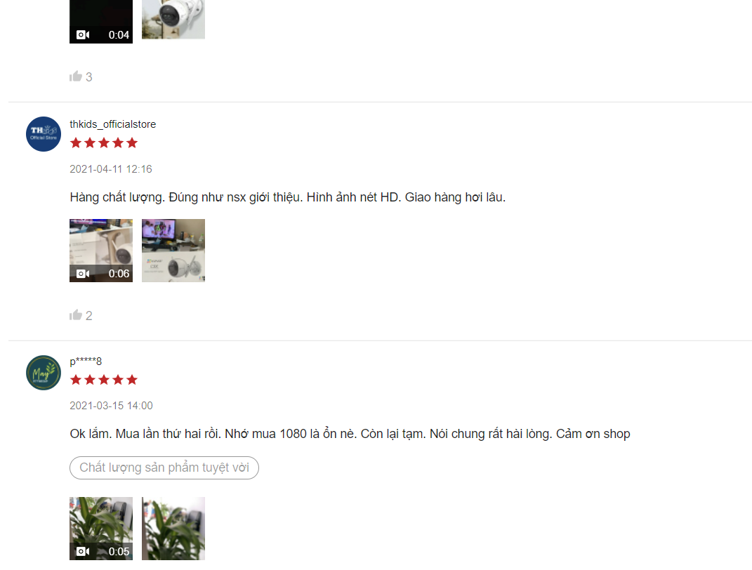 Đánh giá người mua hàng trên Shopee