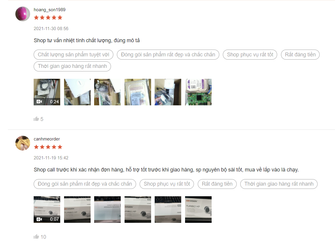 Đánh giá mua hàng trên Shopee