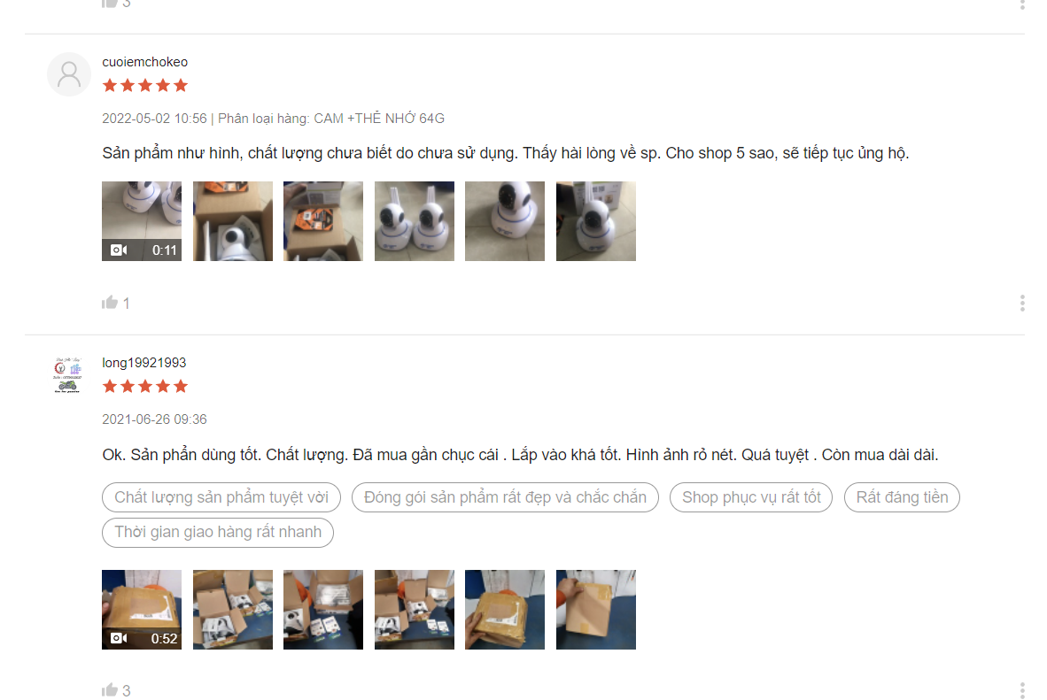 Đánh giá mua hàng trên Shopee