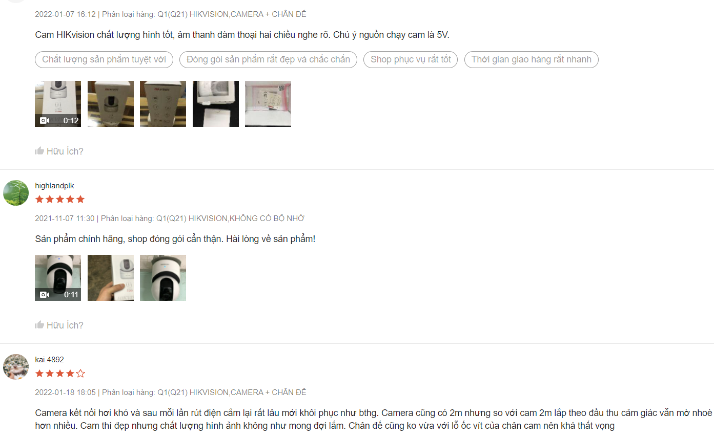 Đánh giá mua hàng trên Shopee