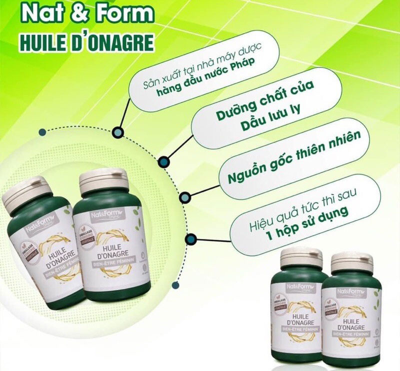 Thành phần viên tinh dầu hoa anh thảo Nat & Form 