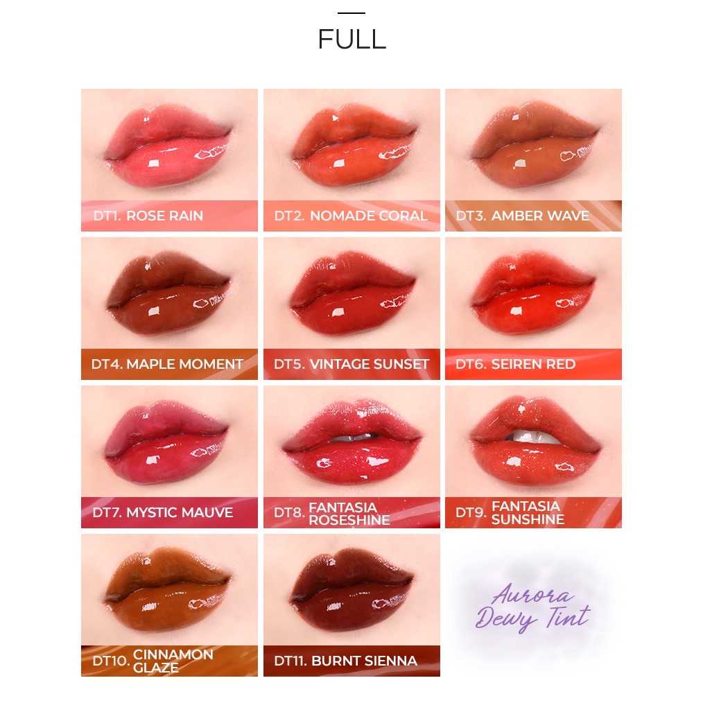 Bảng màu son Merzy Aurora Dewy Tint