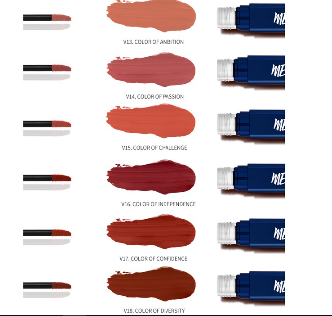 Bảng màu son Merzy The First Velvet Tint vỏ xanh