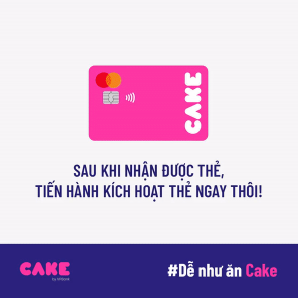 Cách đang ký tài khoản Cake. Kích hơn thẻ Cake đơn giản
