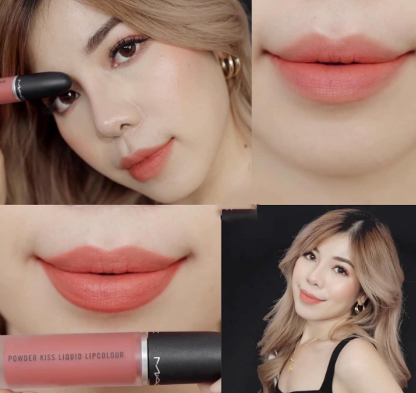 Son MAC kem powder kiss màu cam san hô