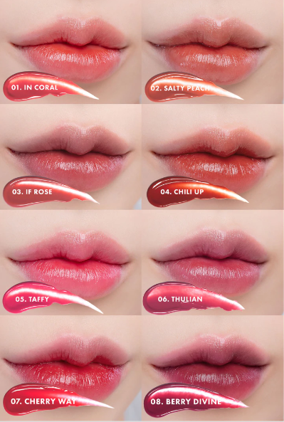 Bảng màu son Romand Dewyful Water Tint