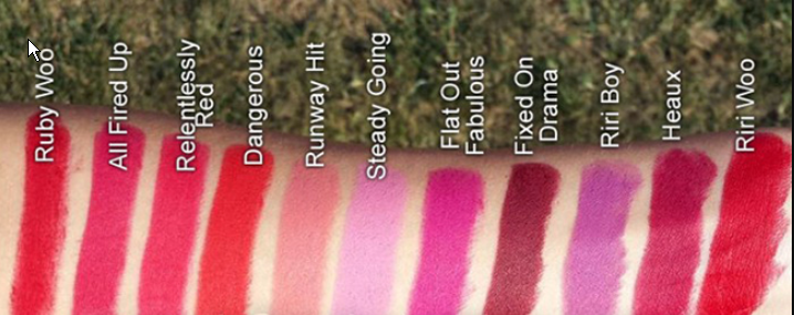 Bảng màu son MAC Retro Matte