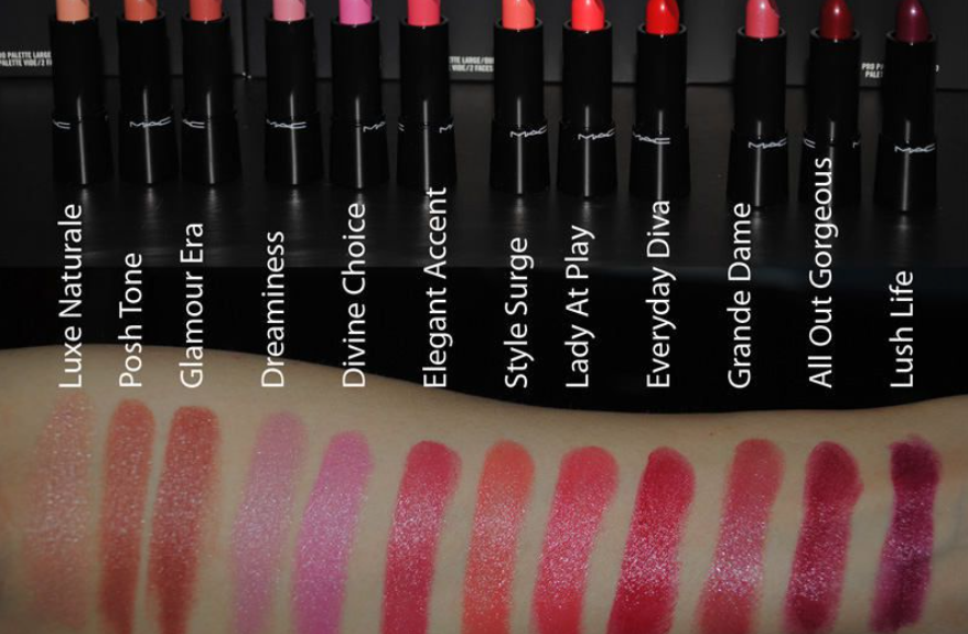 Bảng màu son Mac Mineralize Rich Lipstick