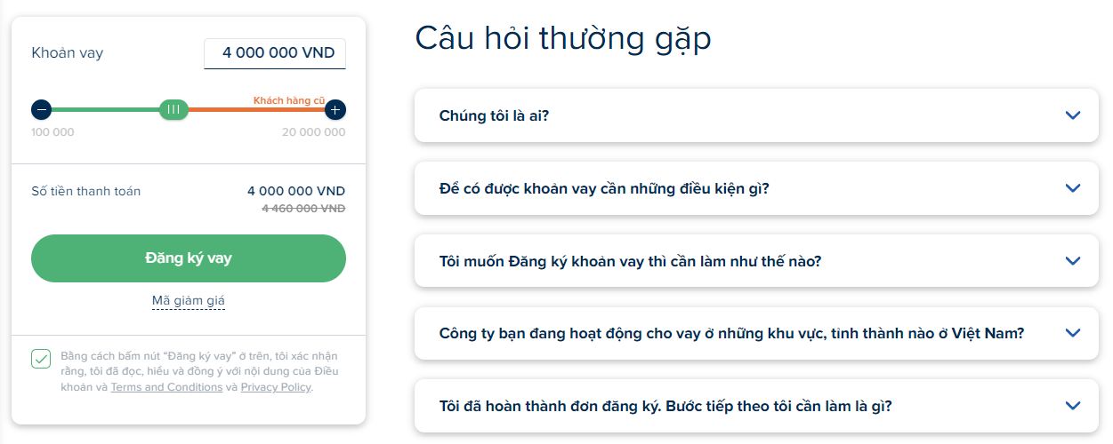 Xem xét hạn mức và lãi suất dễ dàng, minh bạch