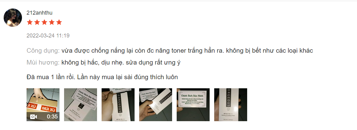 kem chống nắng Gorgeous