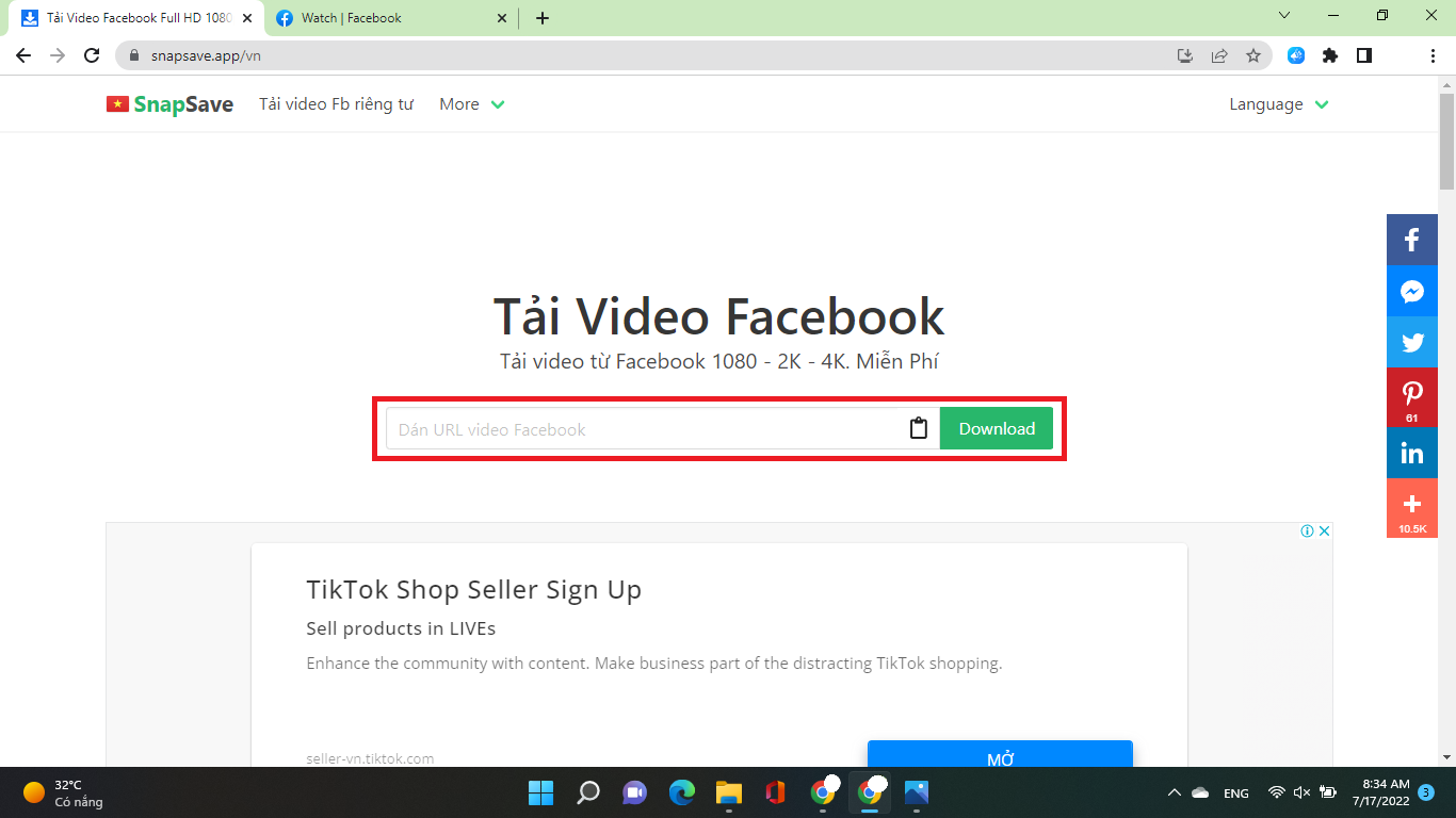 Cách lưu video trên Facebook với máy tính