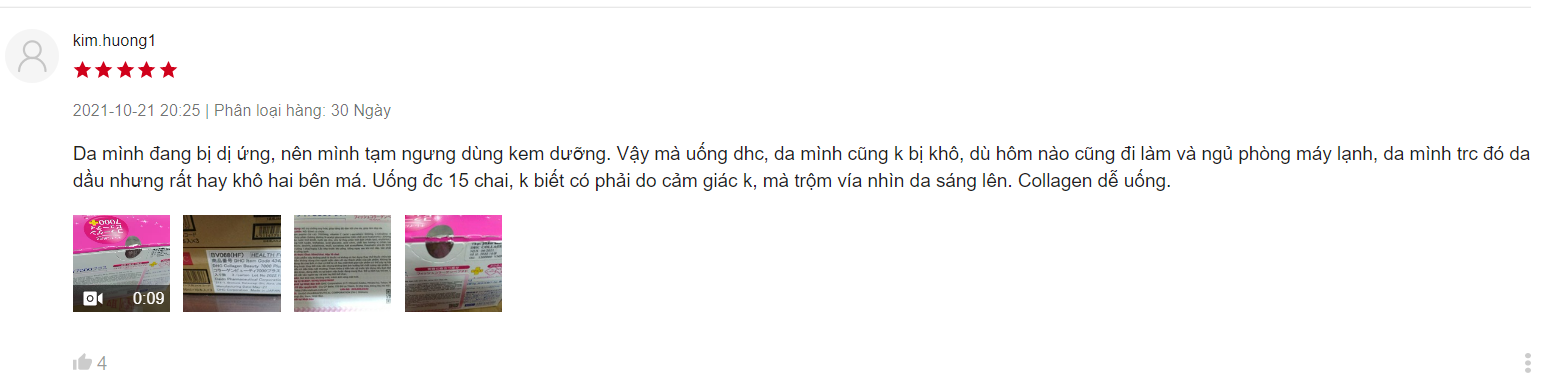 Đánh giá collagen dhc dạng nước