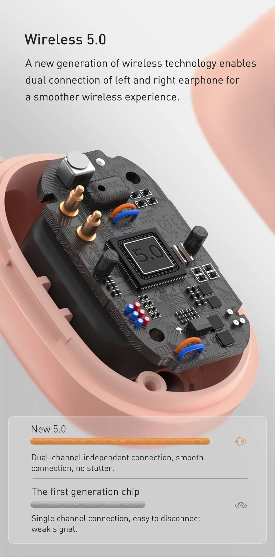 khả năng kết nối của tai nghe Baseus WM01