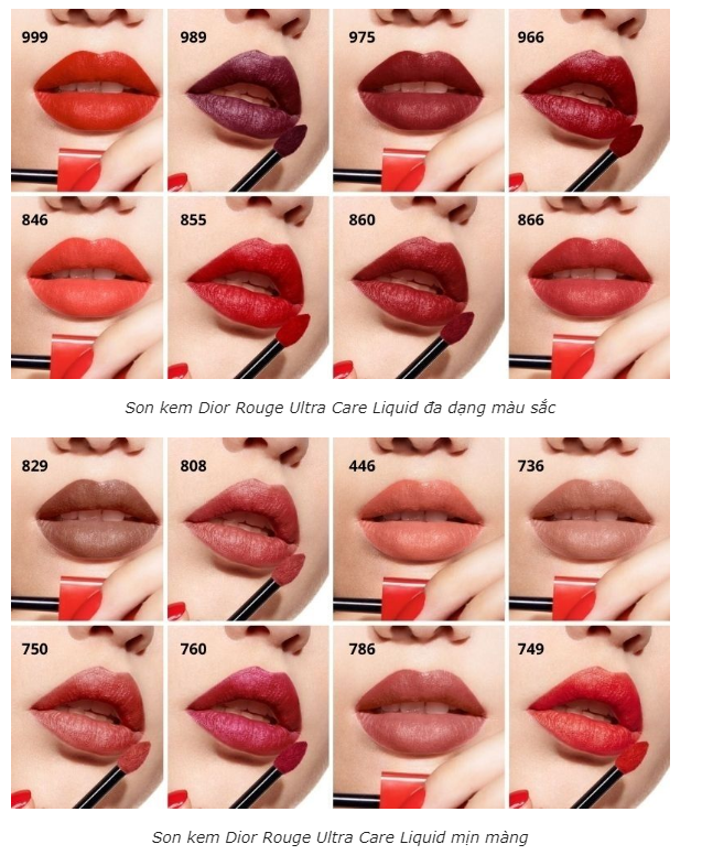 Bảng màu son dior