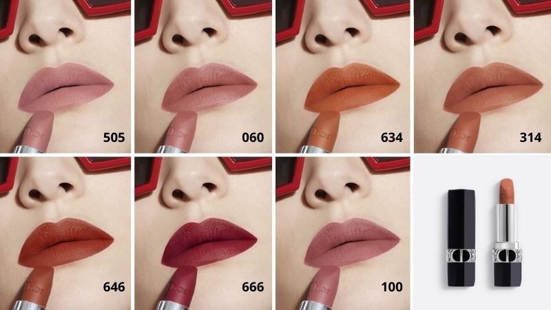 bảng màu son Dior Rouge Lipstick siêu lì