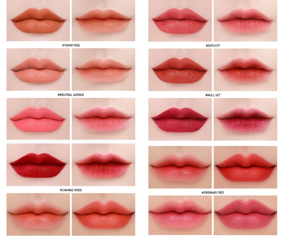  Bảng màu Son 3CE Blurring Liquid Lip